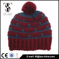Cheap Custom Design warm Winter Hat With Ball On Top